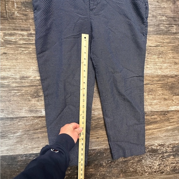 Old Navy Women's Navy and White Patterned Mid Rise Dress Pants Trousers - Picture 6 of 8